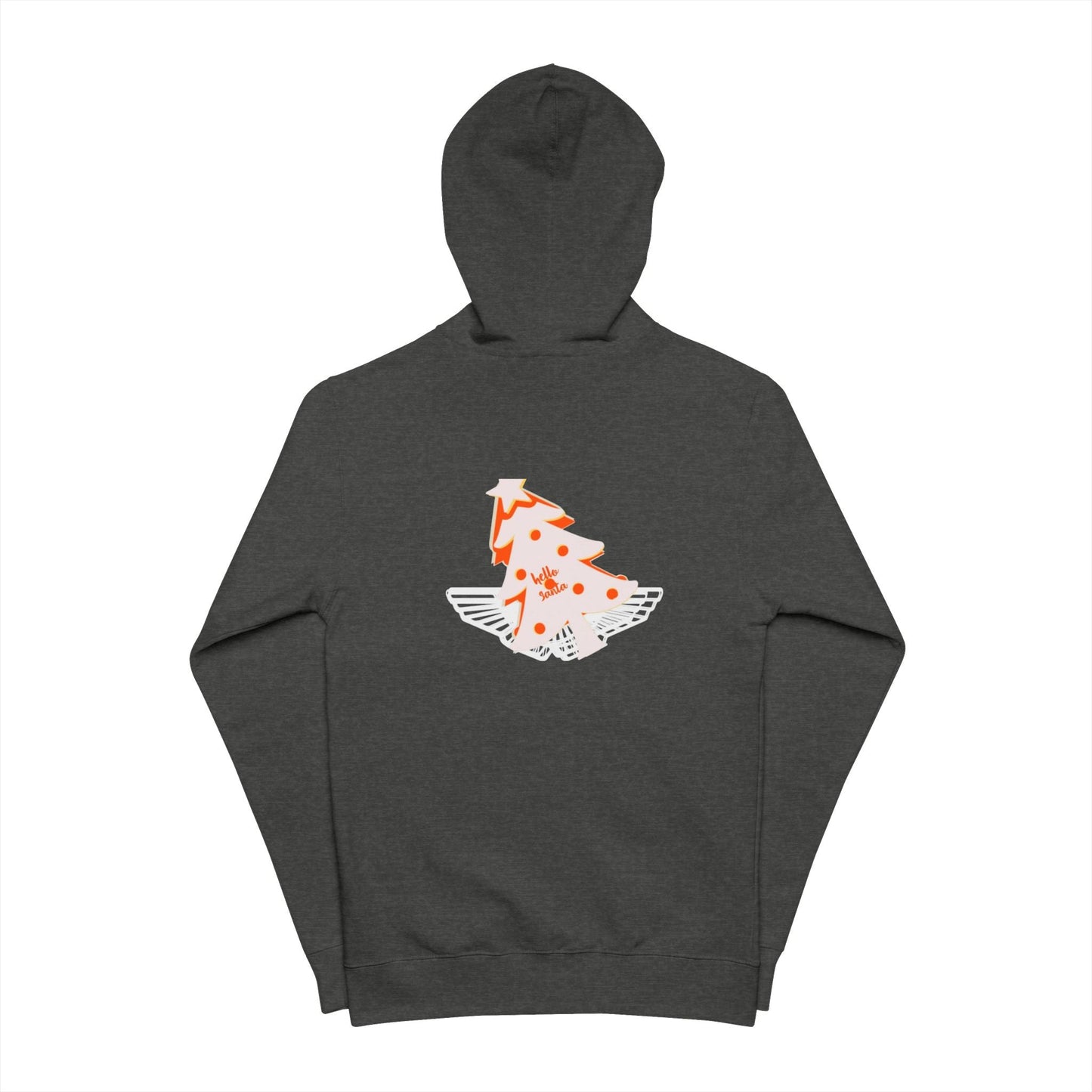 Unisex Fleece Zip Up Hoodie - 'hello Santa' Printify