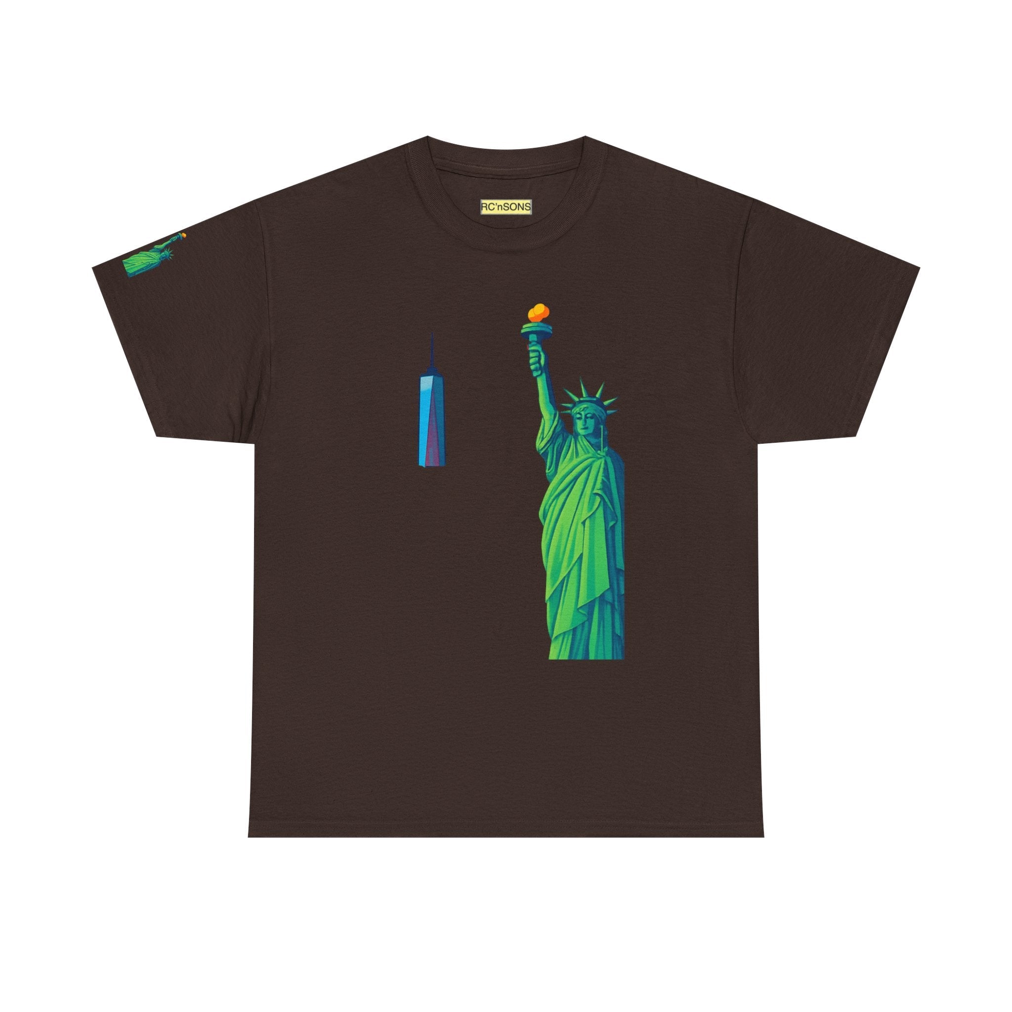Statue of Liberty Tee, Unisex Heavy Cotton Tee, Graphic T-Shirt, Vintage Style Shirt, Gift for Freedom Lovers, New York Pride Printify