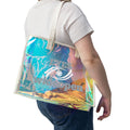 Holographic Beach Tote Bag, Iridescent Vacation Bag, Transparent Beach Purse, Summer Fun Essentials, Poolside Accessory Printify