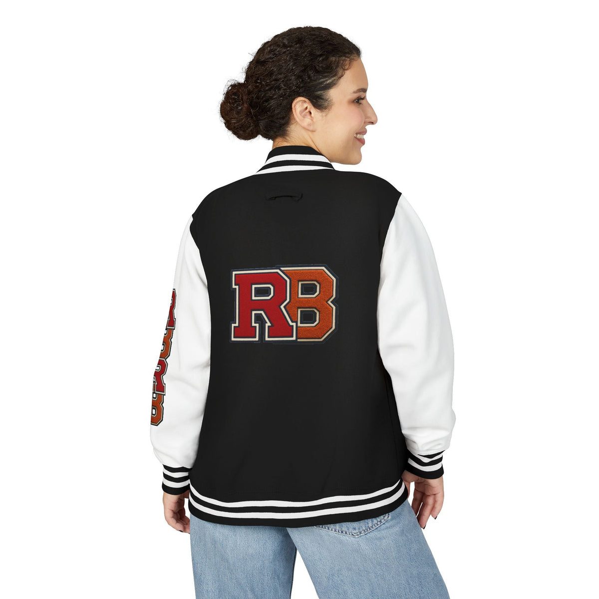 Letterman Jacket - RB Varsity Embroidered Retro Baseball Letter Jacket Printify