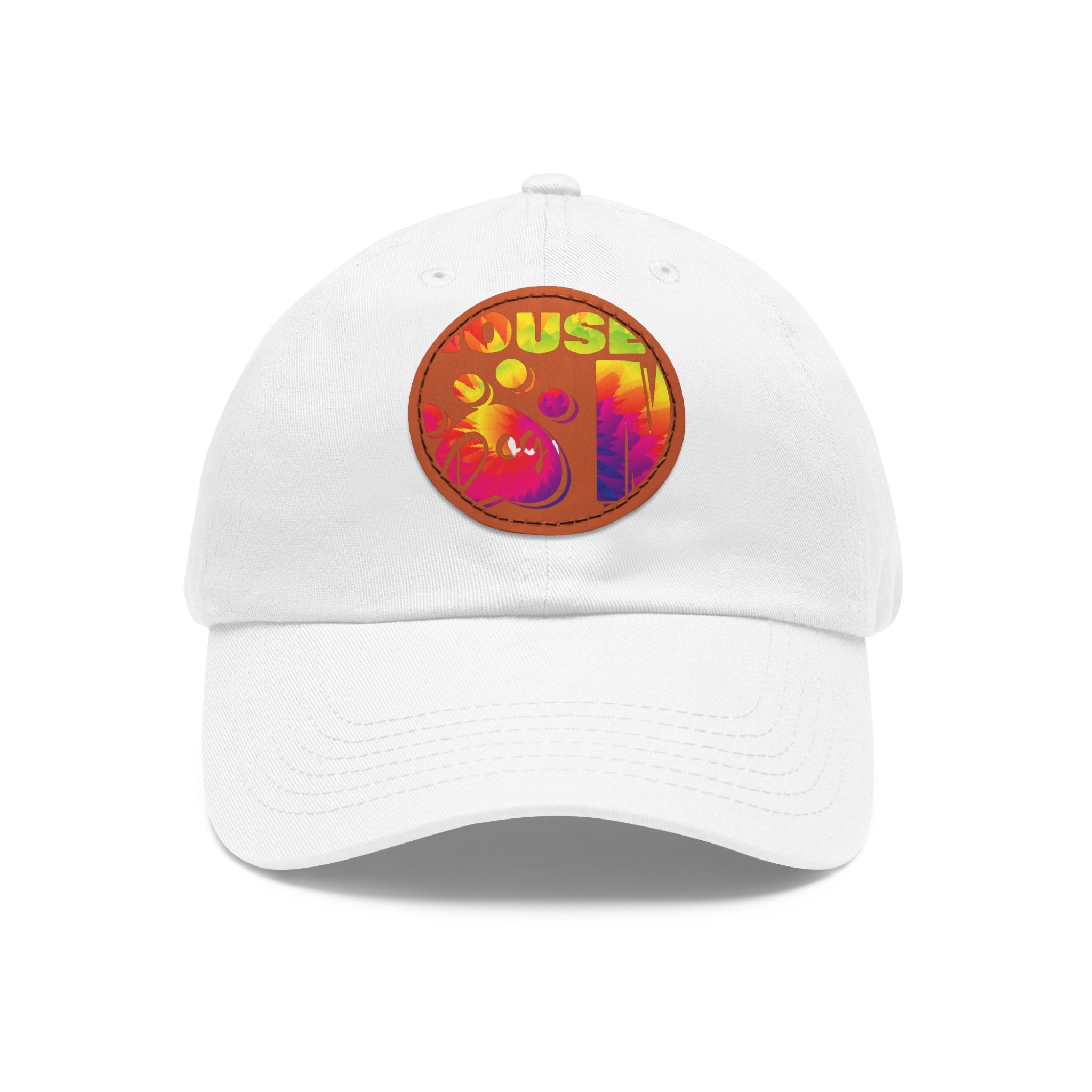 Hat with Leather Patch (Round)
