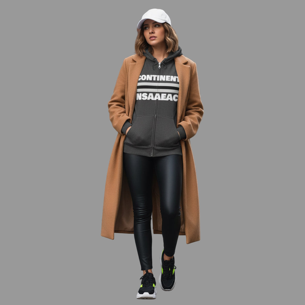 Continents Full Zip Hooded Sweatshirt Printify