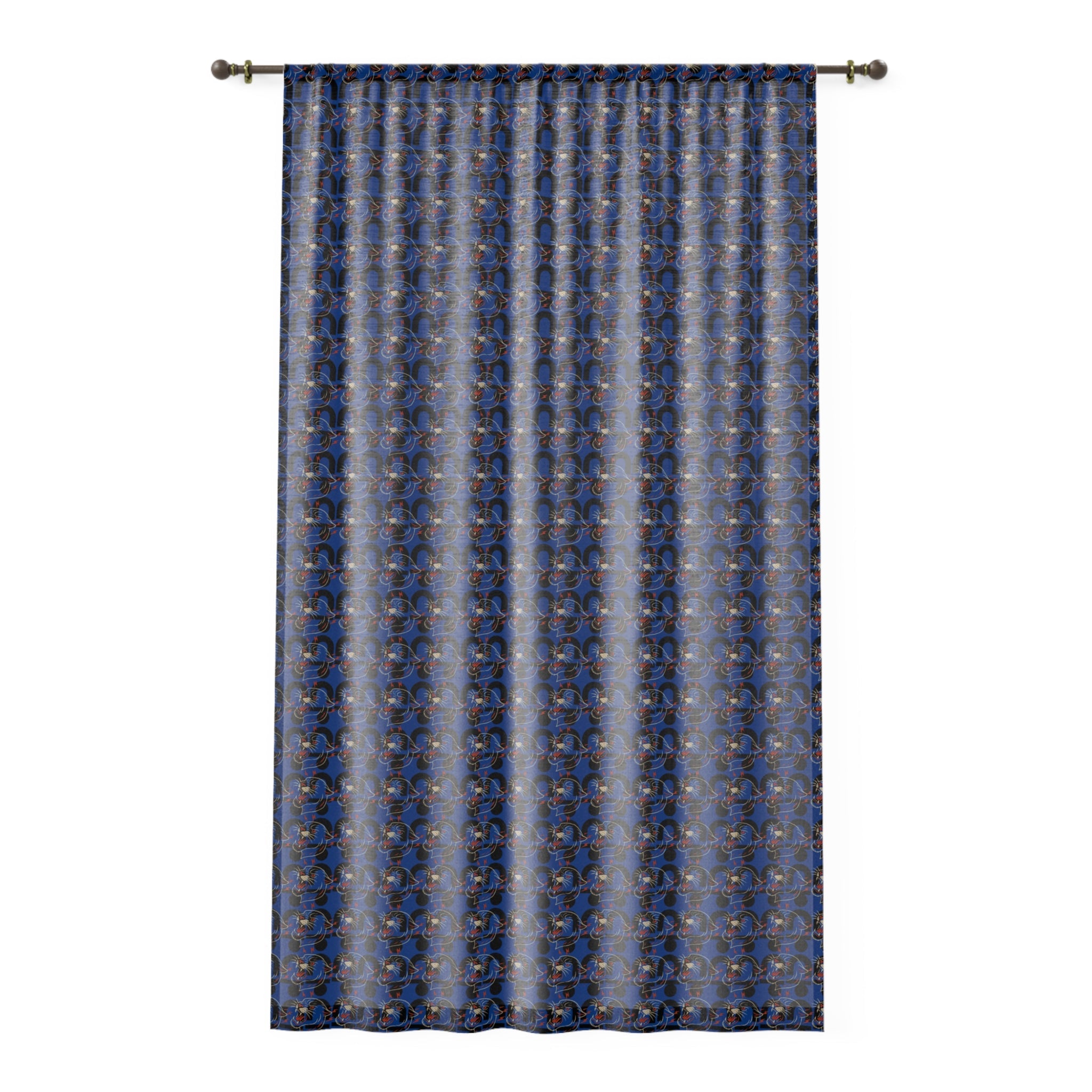 Elegant Blue Pattern Window Curtain, Living Room Decor, Boho Chic, Light Filtering, Bedroom Drapes, Home Accessories Printify