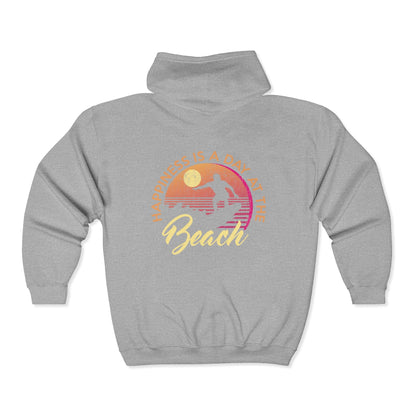 Beach Vibes Full Zip Hoodie, Unisex Printify