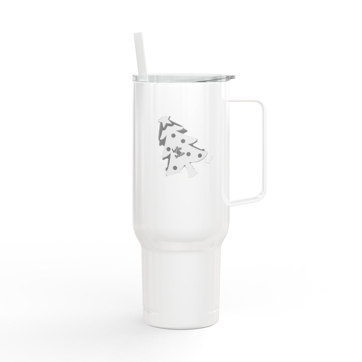 Tumbler with Lid, 40oz - 'Hello Santa' Engraved Design Printify
