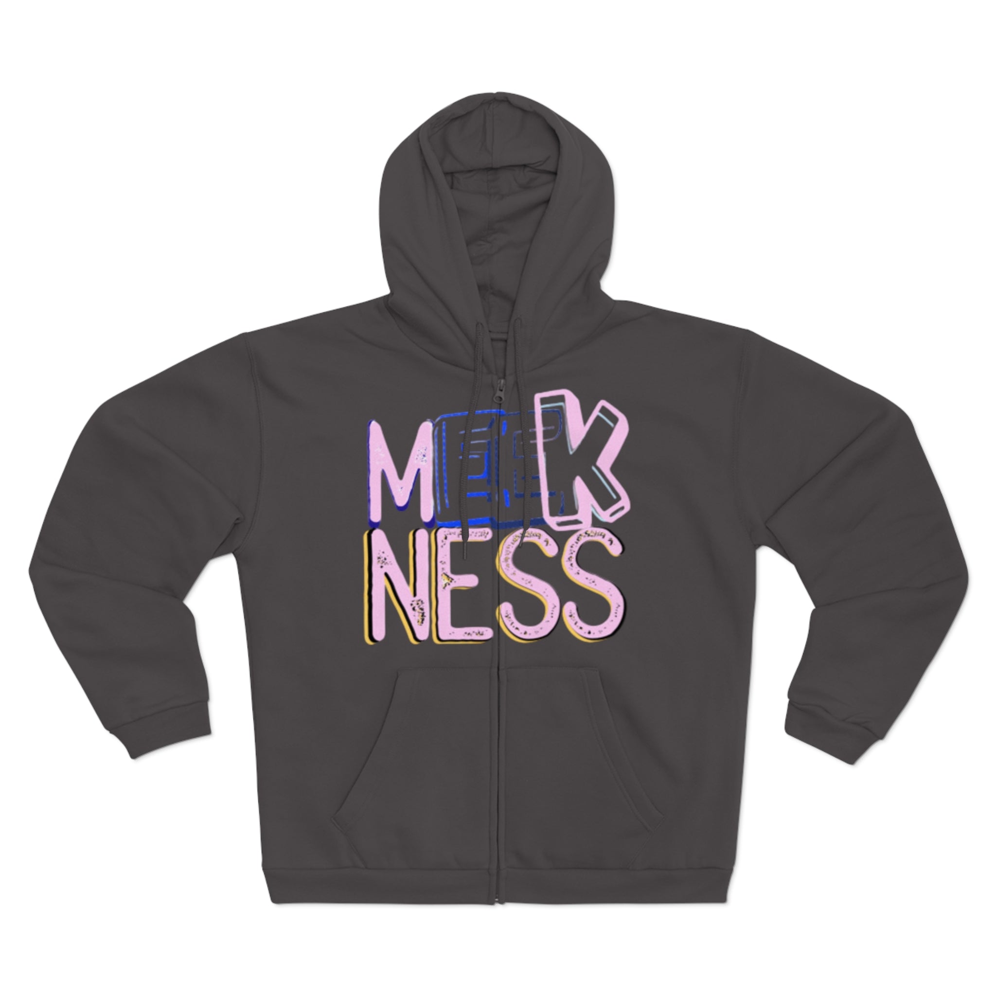 Meekness Unisex Hooded Zip Sweatshirt - Stylish Graphic Zip Hoodie for Everyday Comfort