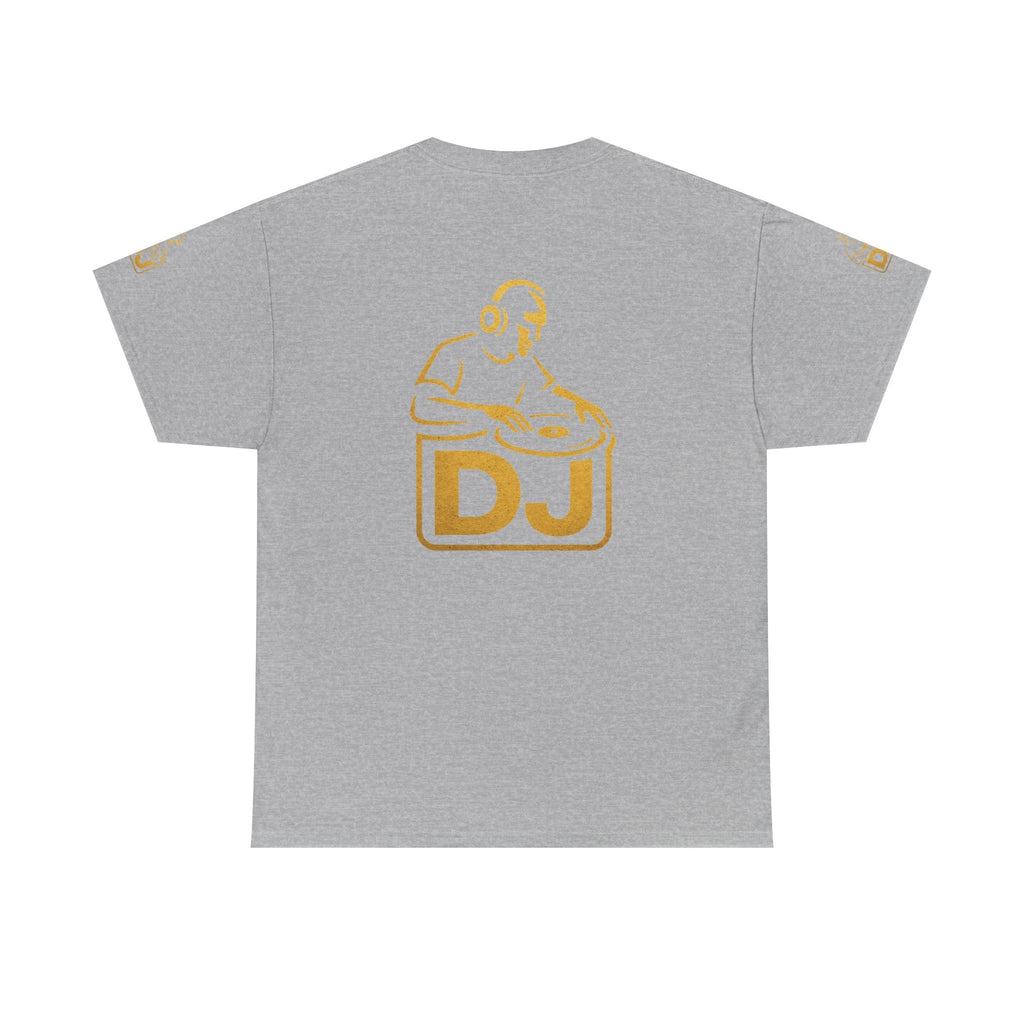 DJ Graphic Tee — Gold Turntable DJ Shirt for Music Lovers Printify