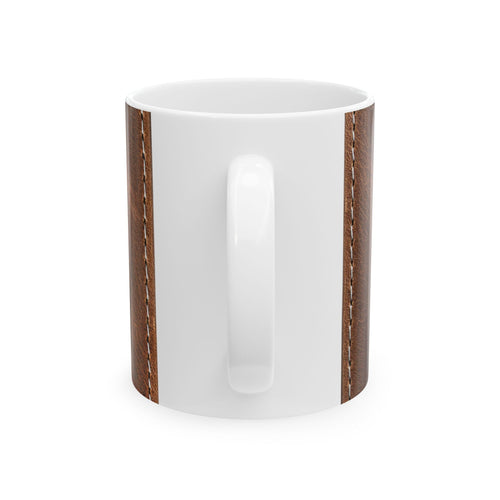 Boss Ceramic Mug, Leather Look Coffee Cup, Gift for Boss, Office Decor, Unique Mug, Funny Mug for Work Printify