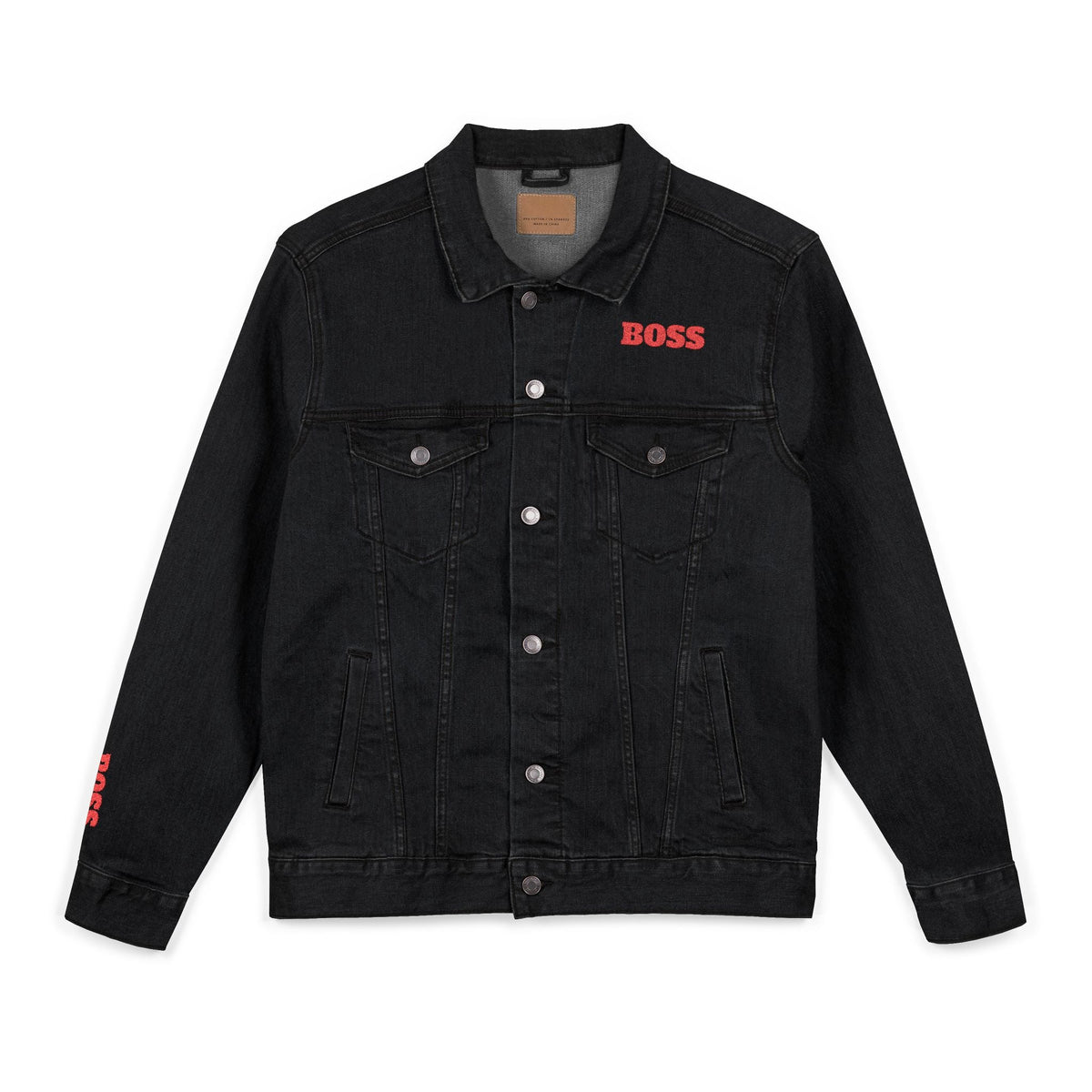 Boss Embroidered Unisex Denim Jacket - Stylish Casual Wear for Fashion Lovers, Great for Gift Ideas, Everyday Fashion, Street Style, [...] Printify
