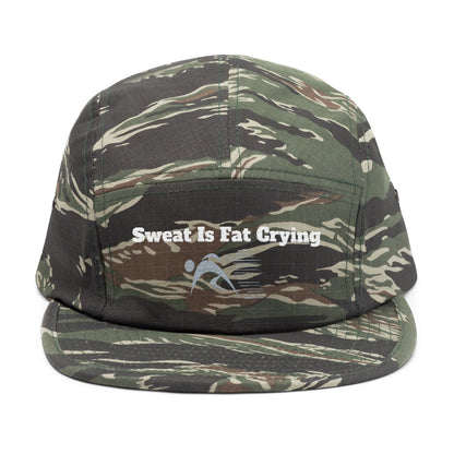 Motivational 5 Panel Cap | Sweat Is Fat Crying | Gym Wear, Sports Cap, Fitness Gift, Outdoor Hat, Workout Accessory Printify