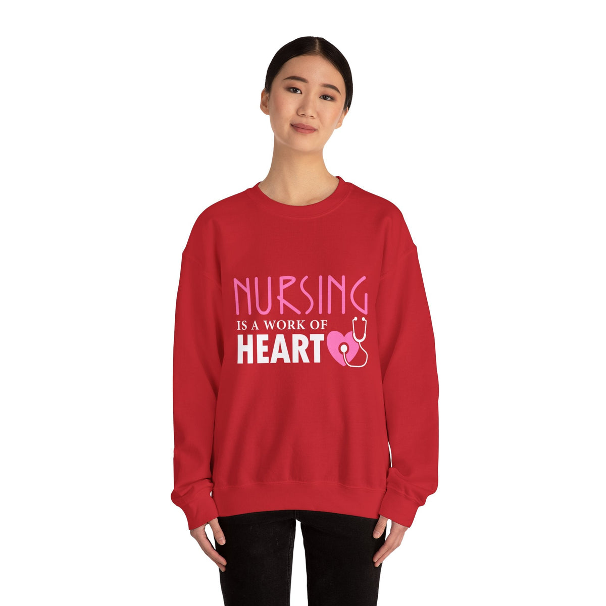 Nursing Is A Work Of Heart Unisex Sweatshirt Printify
