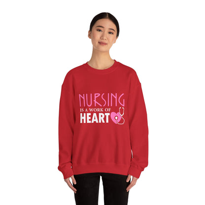 Nursing Is A Work Of Heart Unisex Sweatshirt Printify