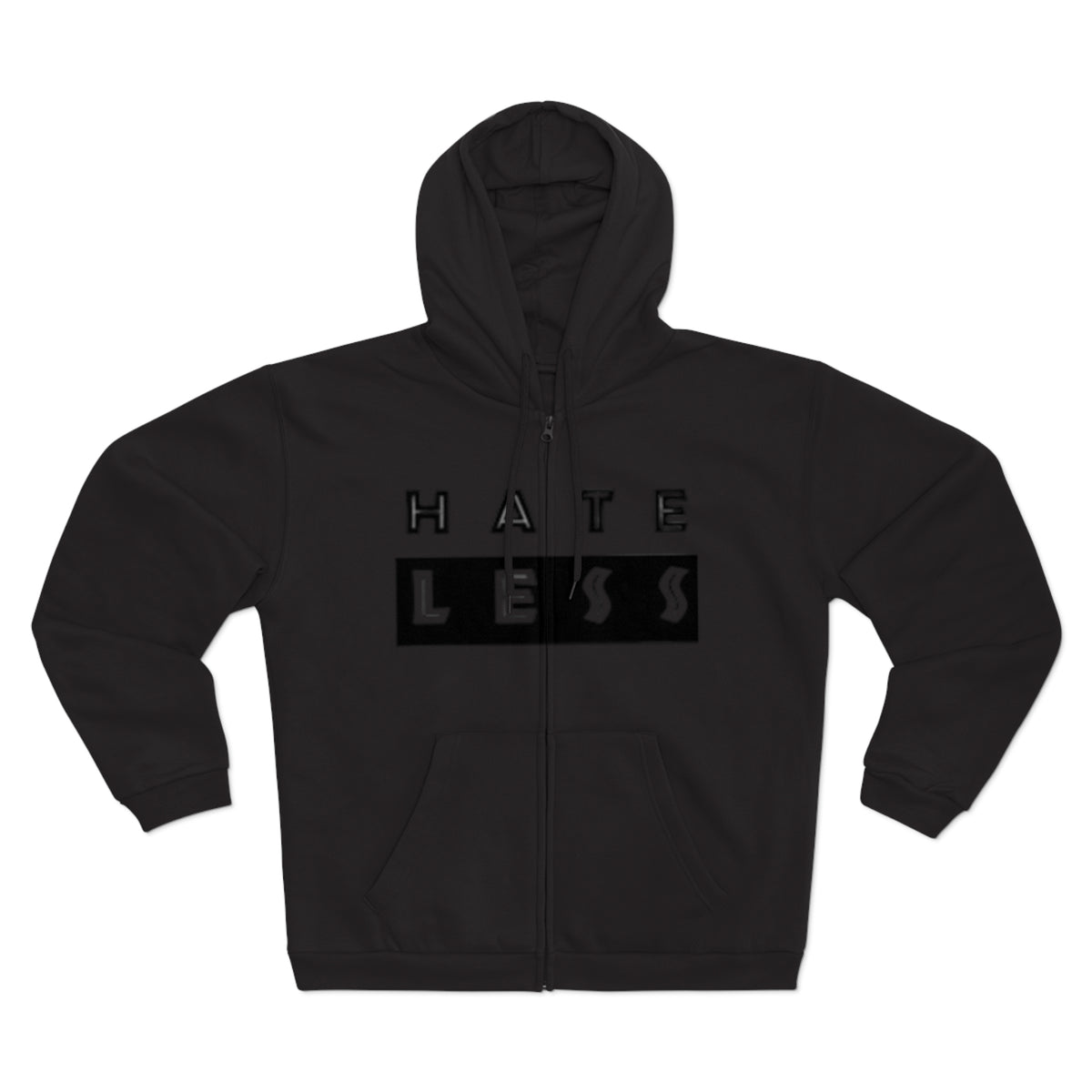 Unisex Hate Less Zip Hoodie - Comfortable & Stylish Sweatshirt for Positive Vibes