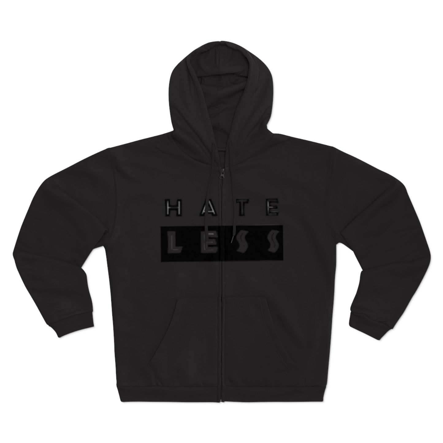 Unisex Hate Less Zip Hoodie - Comfortable & Stylish Sweatshirt for Positive Vibes