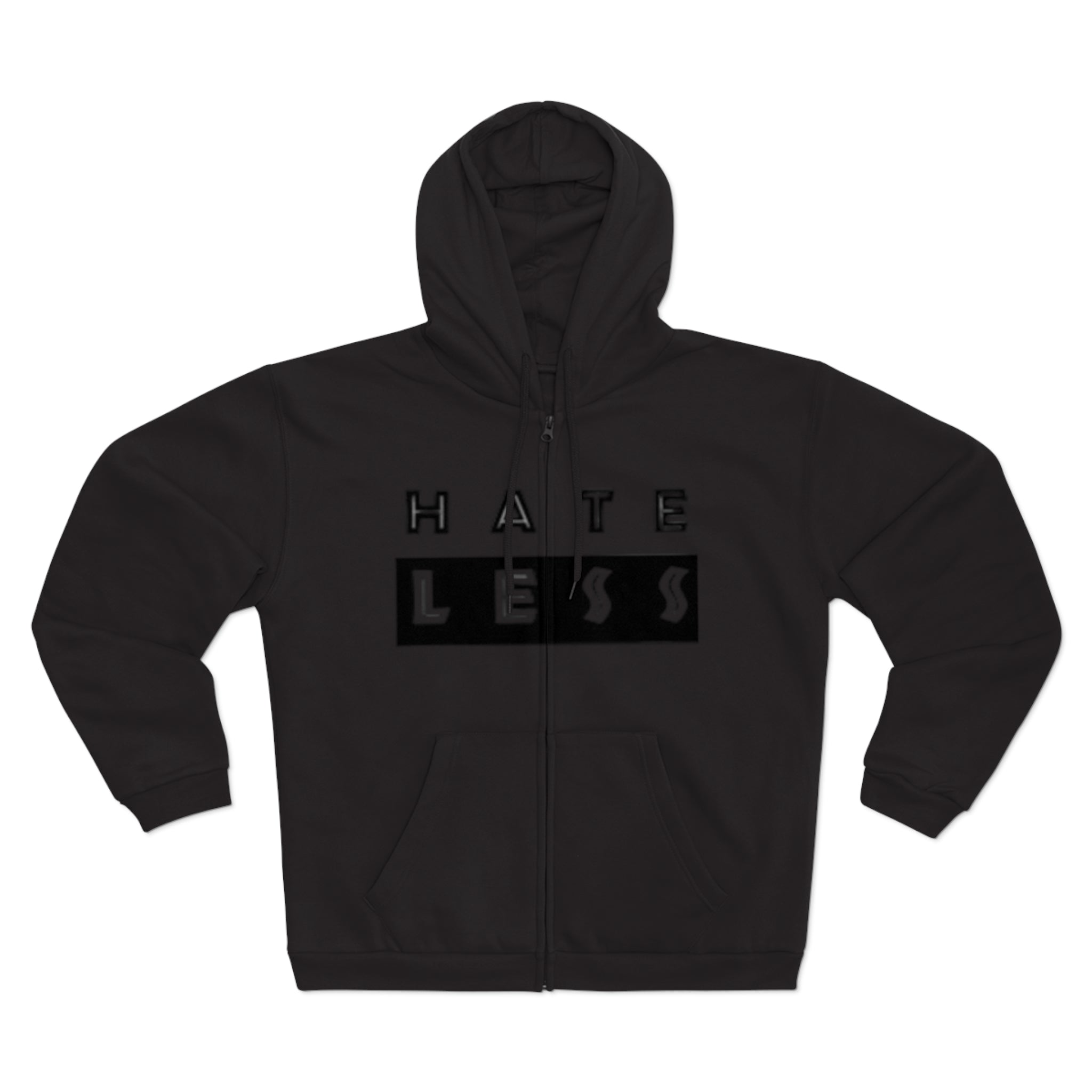 Unisex Hate Less Zip Hoodie - Comfortable & Stylish Sweatshirt for Positive Vibes