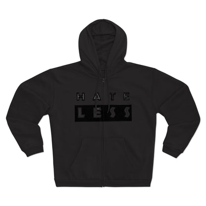 Unisex Hate Less Zip Hoodie - Comfortable & Stylish Sweatshirt for Positive Vibes