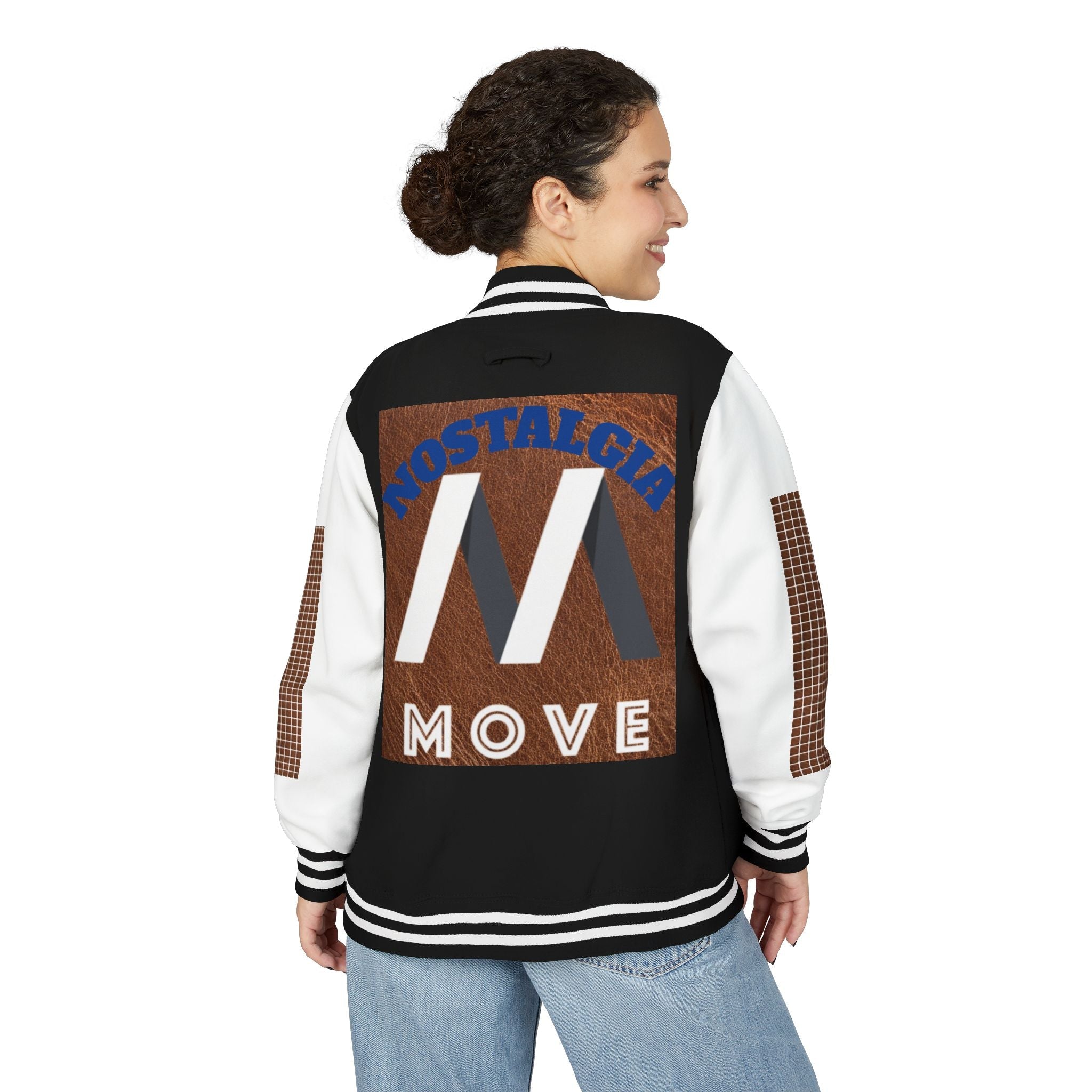 Vintage-Inspired Heavyweight Letterman Jacket, Unisex Varsity Jacket, Retro College Apparel, Perfect for Game Day, Nostalgia Move Style Printify