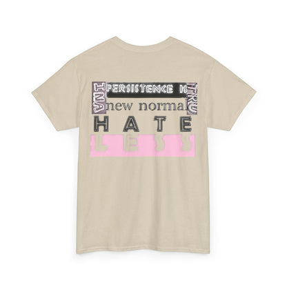 Unisex Heavy Cotton Tee - "HATE LESS" Graphic T-Shirt for Positive Change