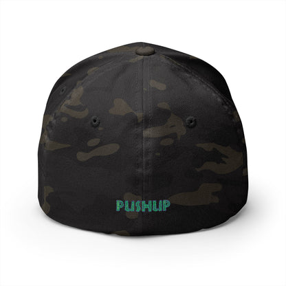 Motivational Embroidered Cap - 'PUSHUP' Structured Hat