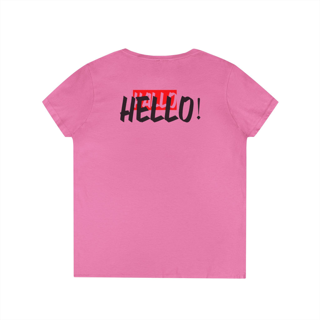 Chic Hello V-Neck T-Shirt for Women
