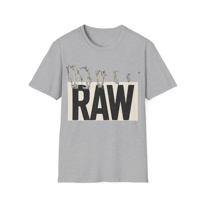 RAW Unisex Softstyle T-Shirt - Casual Graphic Tee for Everyday Wear, Perfect for Gift Giving, Streetwear, Summer Outfits Printify