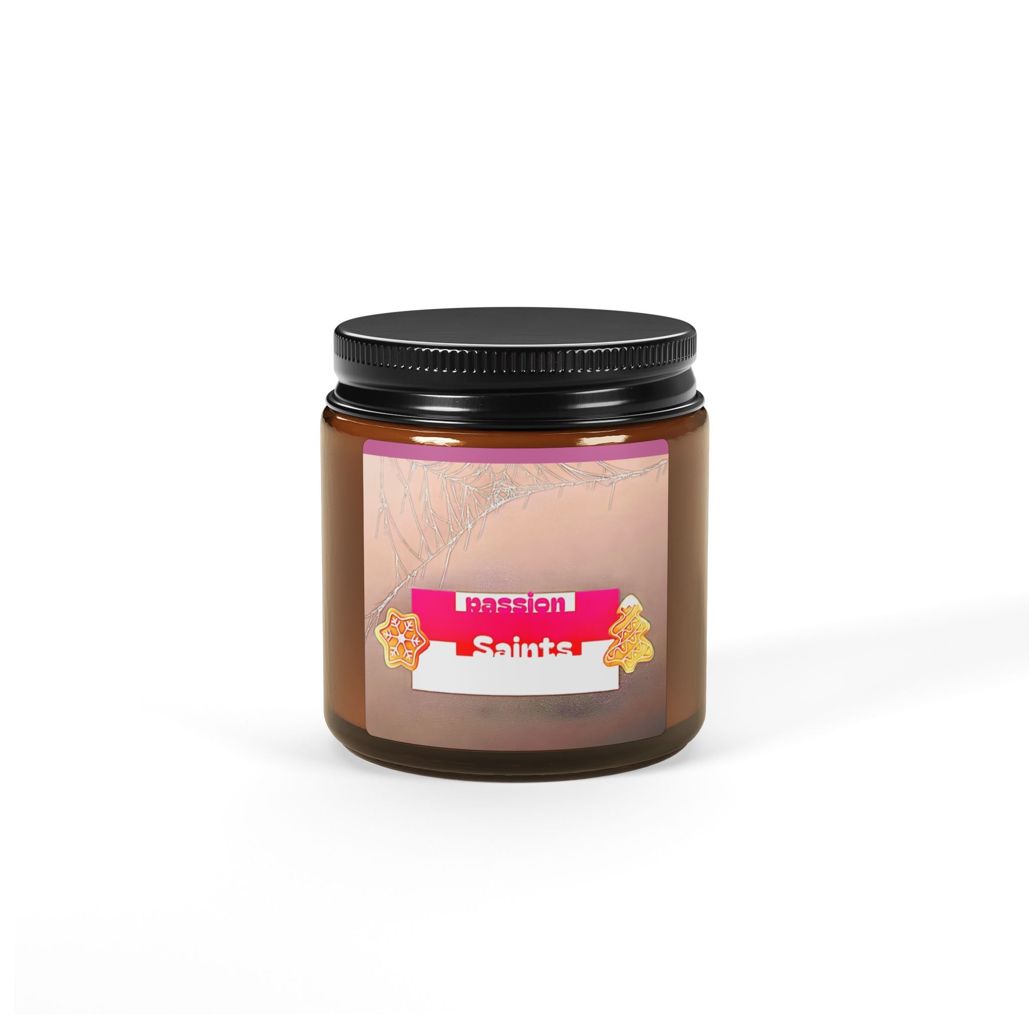 Passion Saints Scented Soy Candle (Multi-Size, Amber Jar)