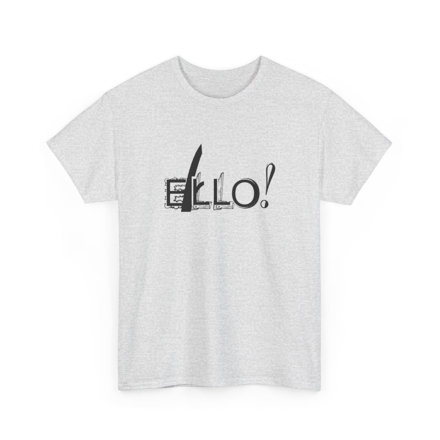 Funny Unisex Heavy Cotton Tee - "ELLO!" Graphic Shirt for Casual Days