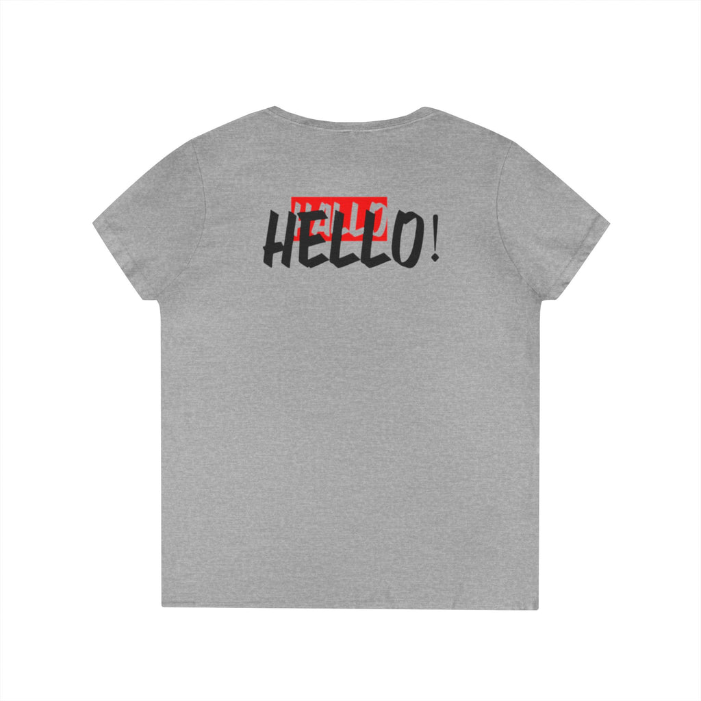 Chic Hello V-Neck T-Shirt for Women