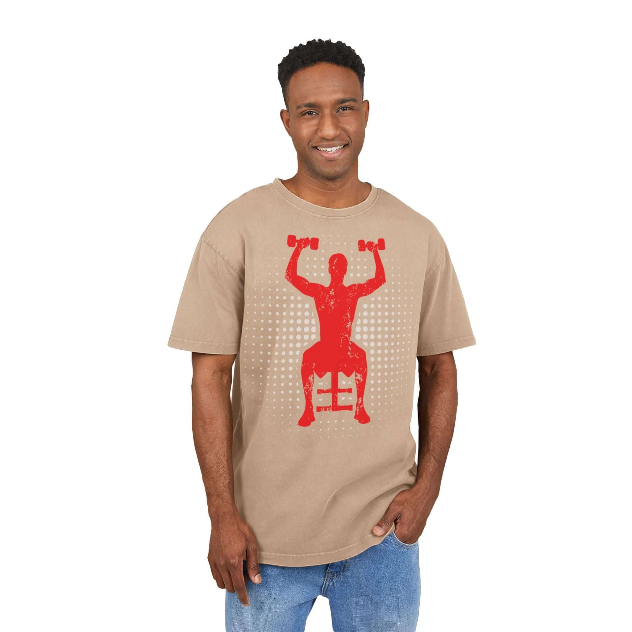 Oversize Tee - Off To Gym Acid Washed Men's T-Shirt