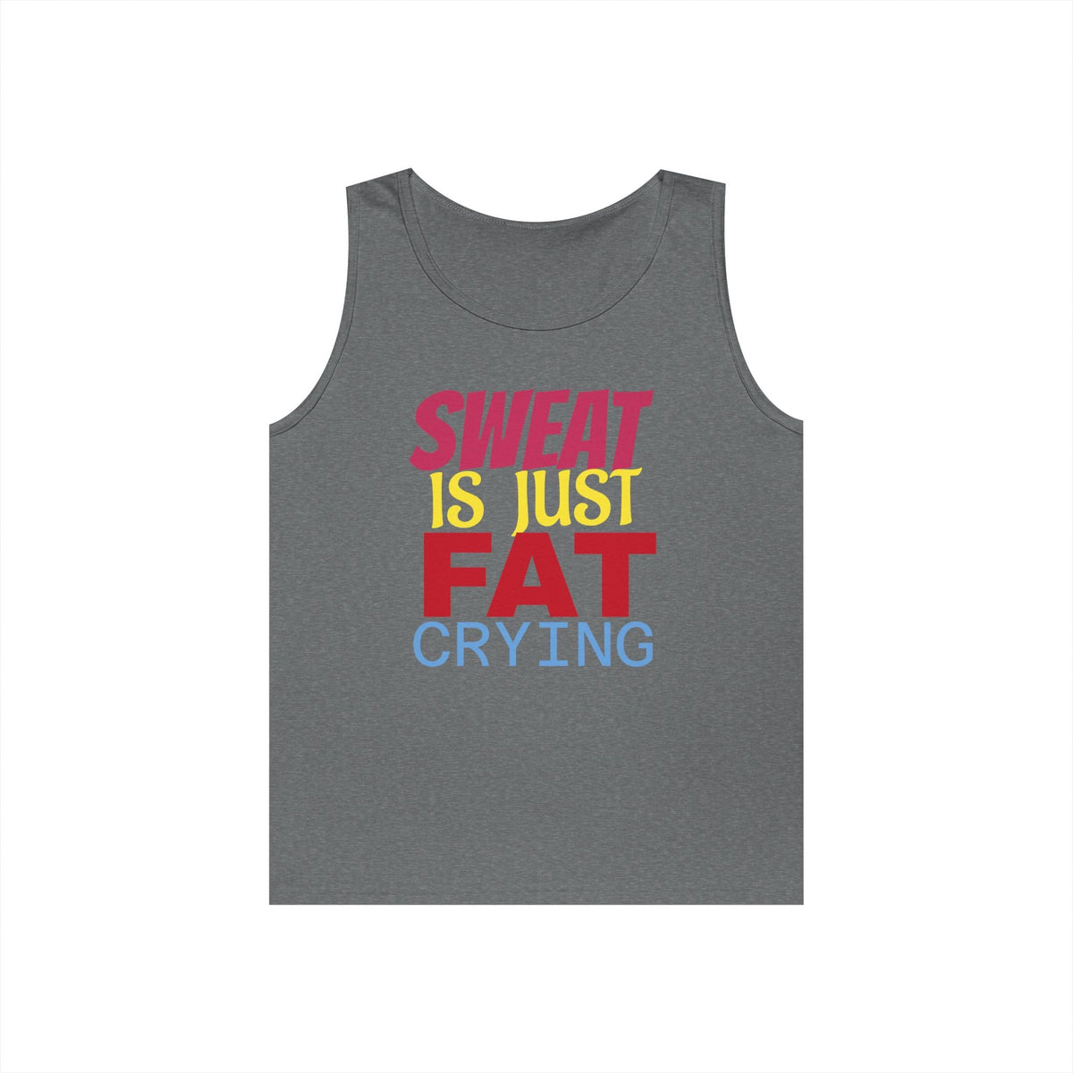 Sweat is Just Fat Crying Tank Top, Motivational Gym Shirt, Fitness Apparel, Unisex Workout Top, Summer Activewear, Gift for Fitness [...] Printify
