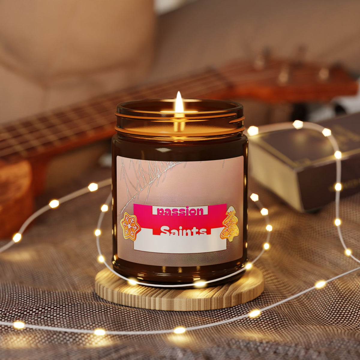 Passion Saints Scented Soy Candle (Multi-Size, Amber Jar)