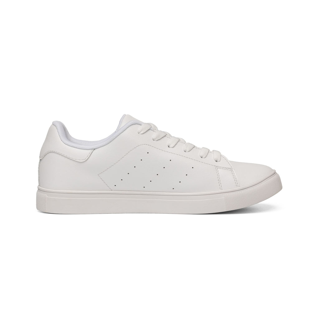 Men's Low-Top Leather Sneakers — Classic White Casual Trainers