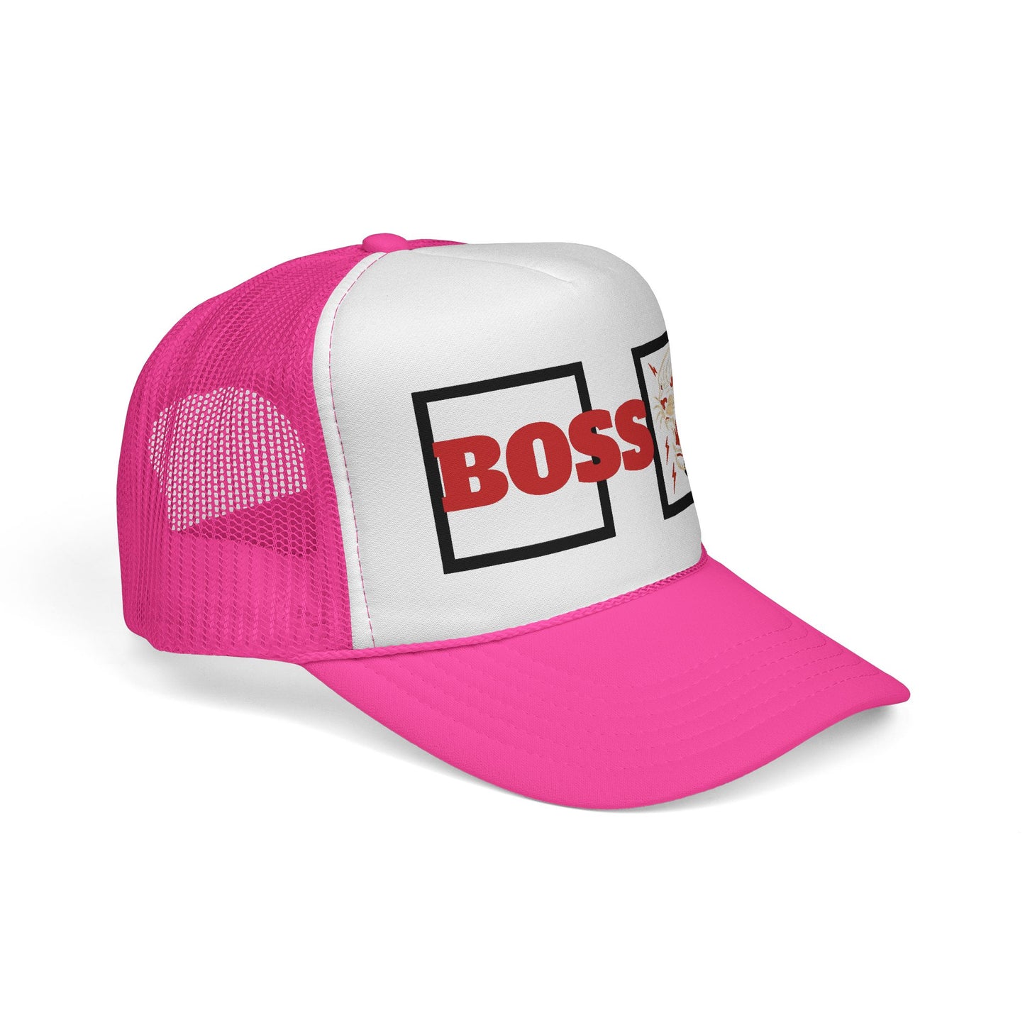 Bold Boss Trucker Cap - Eye-Catching Statement Hat for Leaders, Cool Gifts for Him & Her, Fun Outdoor Style, 'Boss' Design