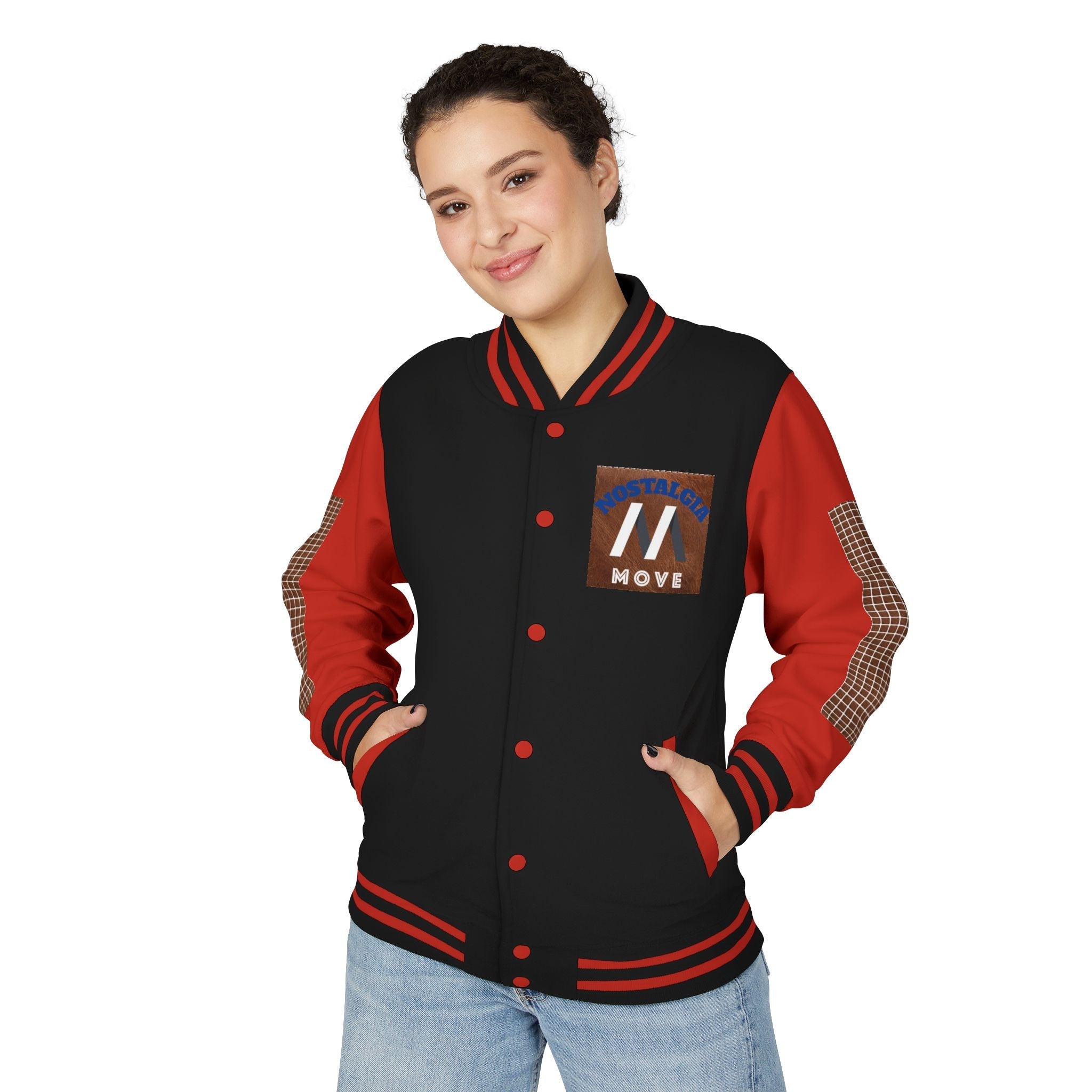 Vintage-Inspired Heavyweight Letterman Jacket, Unisex Varsity Jacket, Retro College Apparel, Perfect for Game Day, Nostalgia Move Style Printify