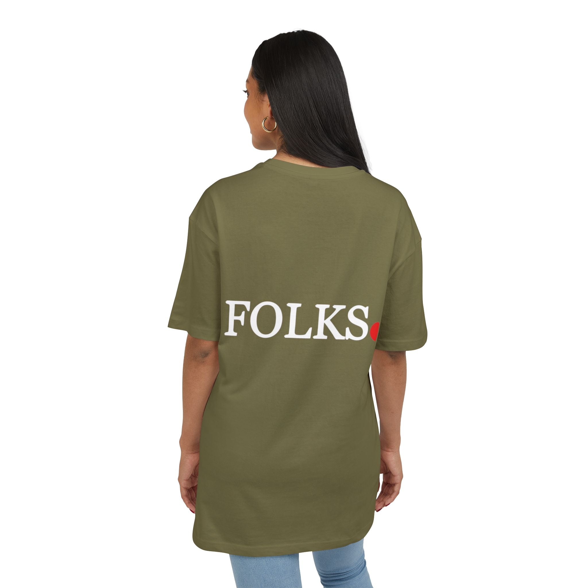 Oversized Tee with Bold Red Dot, Everyday Tee Printify