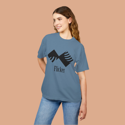 Unisex Urban Heavy Tee - Modern Graphic Design "Flicker" for Streetwear Enthusiasts