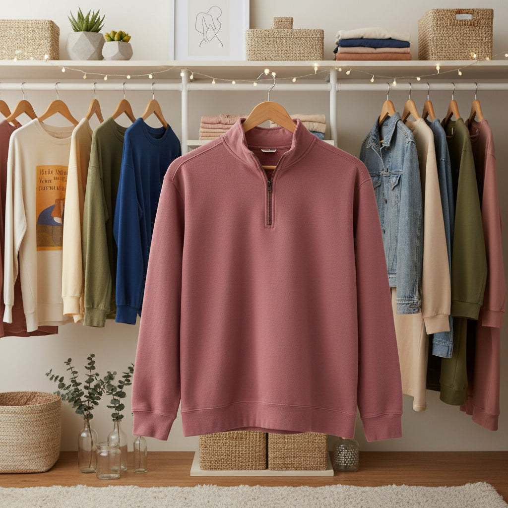 Quarter-Zip Sweatshirt — Classic Casual Pullover