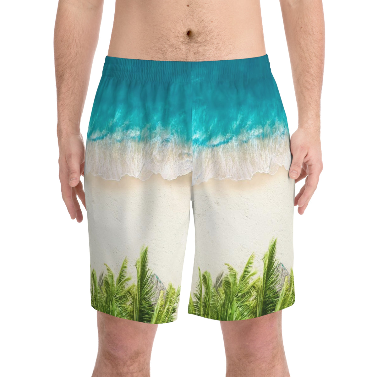 Men's Elastic Beach Shorts (AOP)