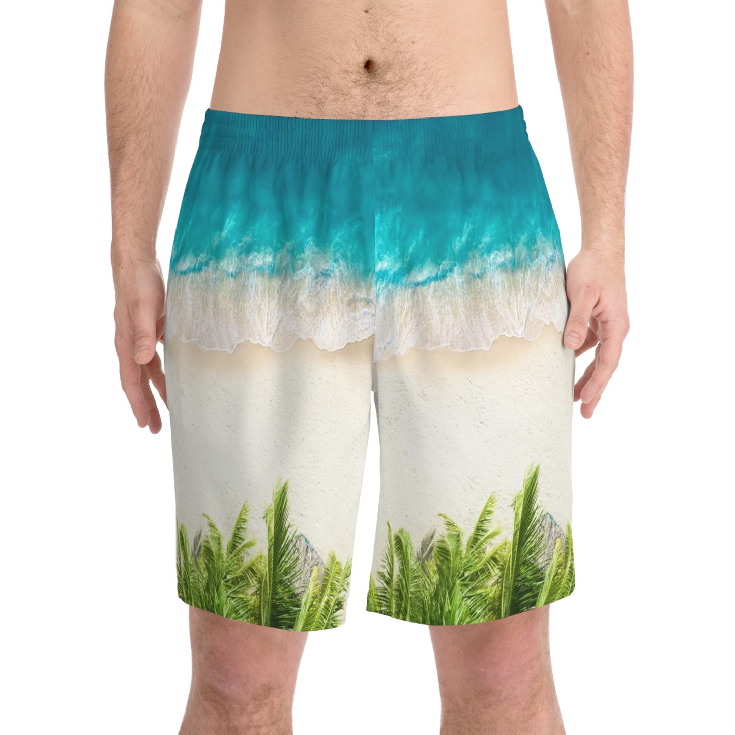 Men's Elastic Beach Shorts (AOP)