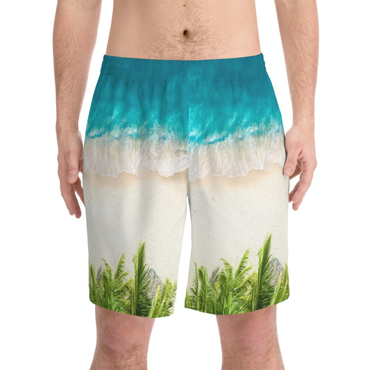 Men's Elastic Beach Shorts (AOP)