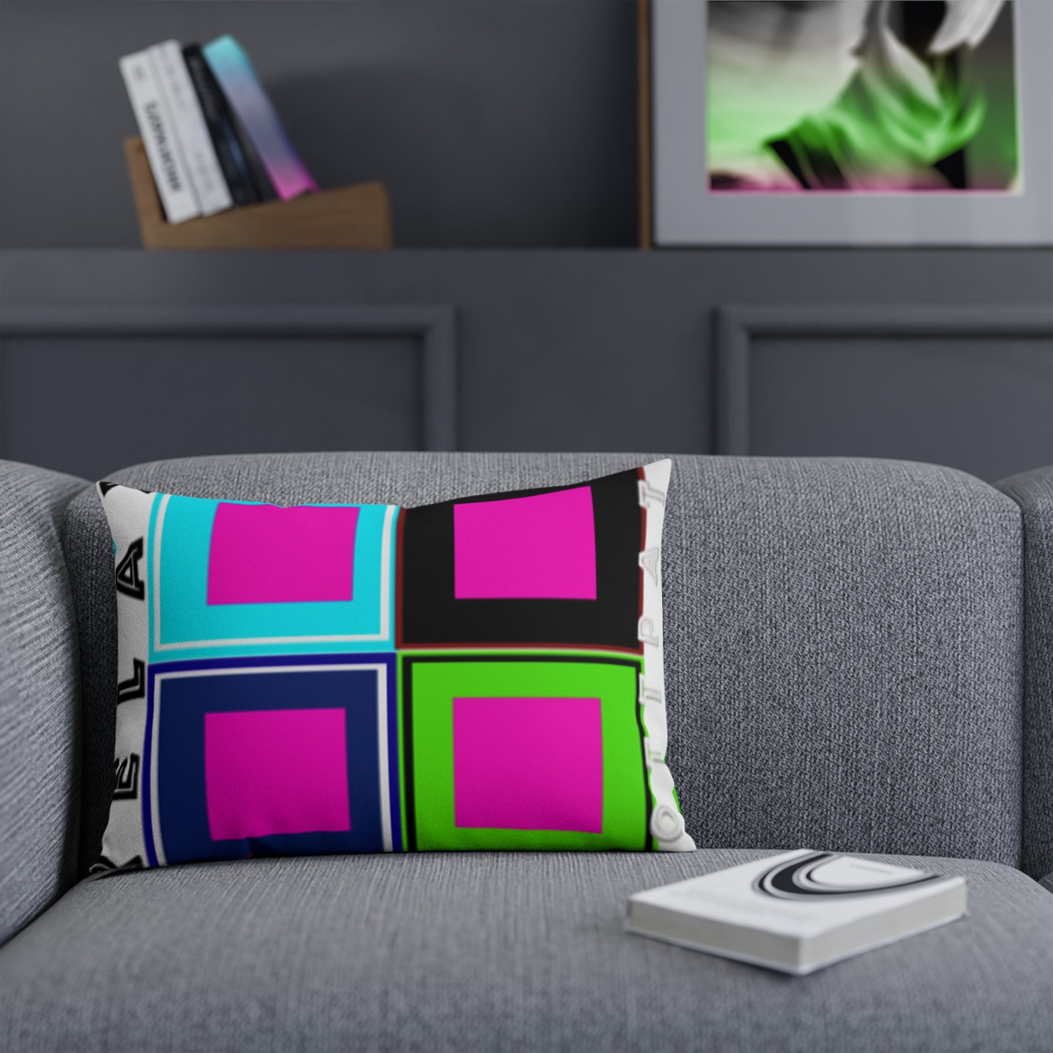 Colorful Geometric Cushion Cover - Funky Home Decor, Throw Pillow, Modern Gift, Vibrant Accent, Unique Cushion