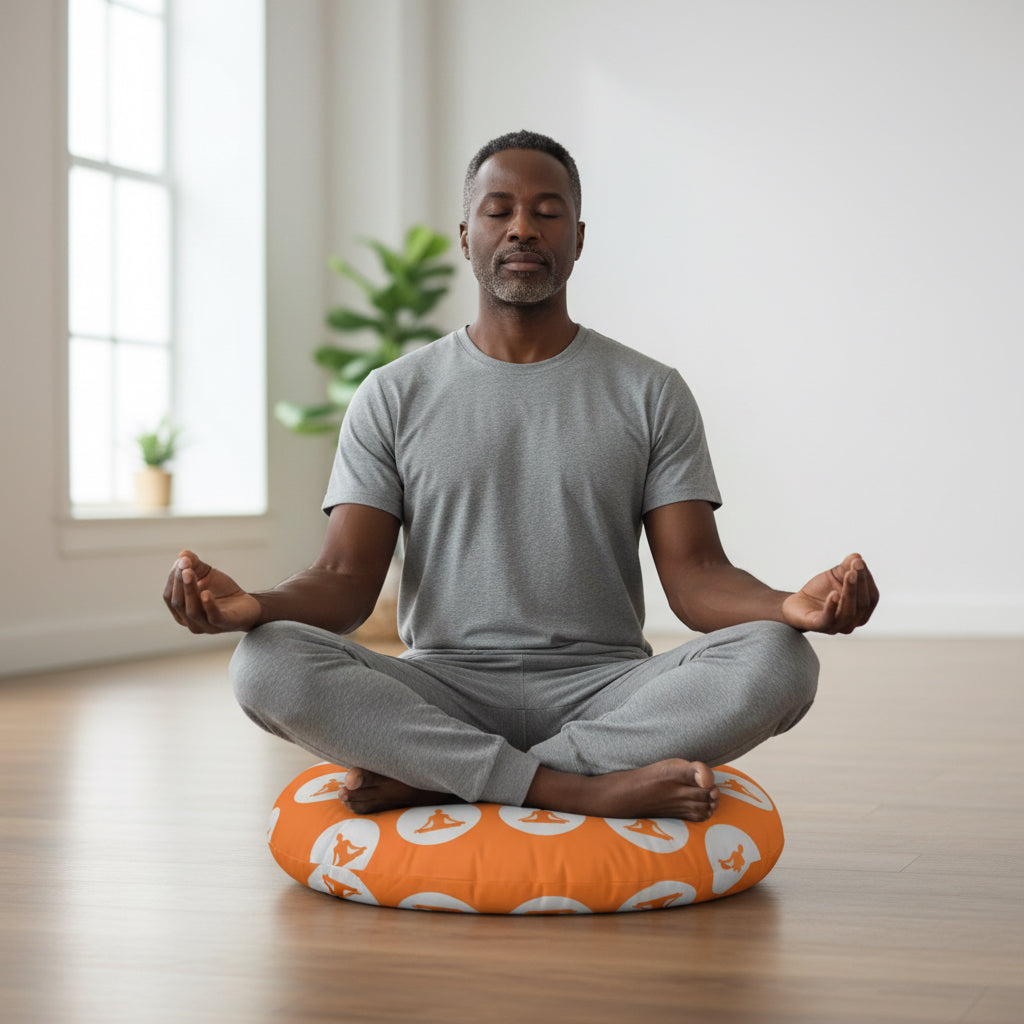 Meditation Floor Pillow, Round Pillow for Zen Comfort, Yoga Mat Accessory, Cozy Home Decor, Dog Bed Alternative Printify