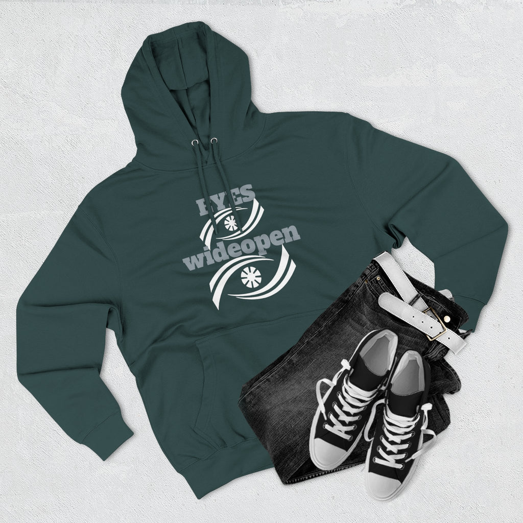 Fleece Hoodie, Cozy Warmth, Casual Style, Perfect for All Seasons, Gift for Friends, EYES wideopen Design