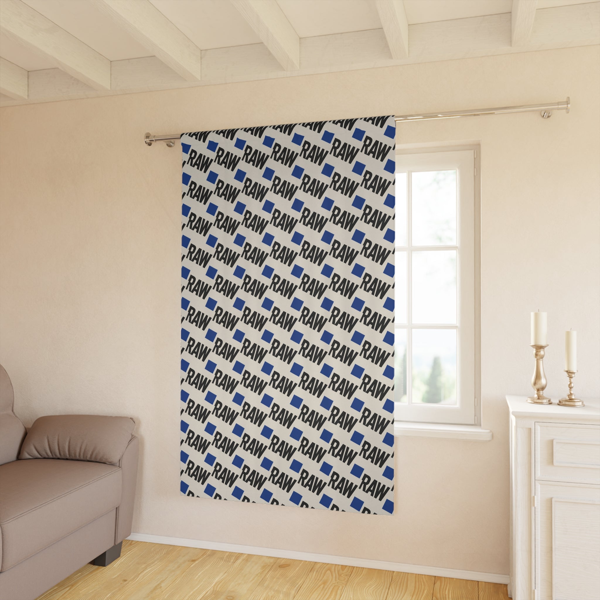 RAW Pattern Window Curtains | Modern Decor, Stylish Drapes, Home Interior, Living Room Accessory, Trendy Curtain Panel Printify