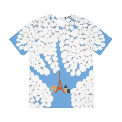 Parisian Spring Men's Tee, Floral Print Tee, Travel Shirt, Casual Wear, Unique Gift, Everyday Style Printify