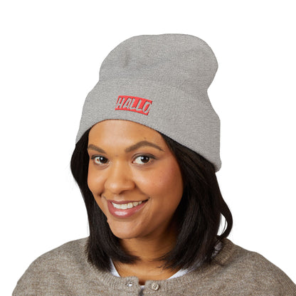 Beanie Hat - Hallo Embroidered Design