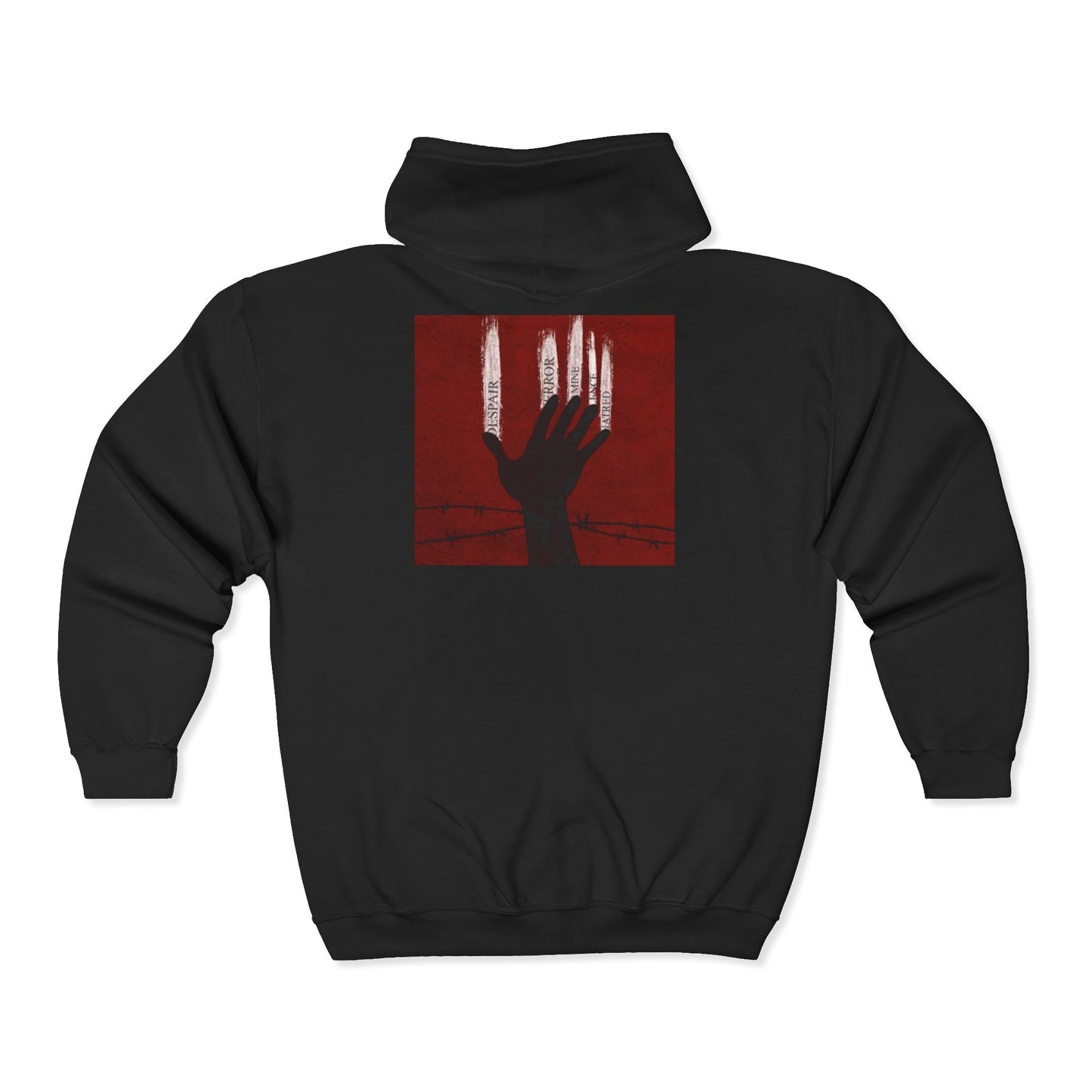 Unisex Zip Hoodie - Perfect for Spooky Season, Scary Movie Nights, Gift for Horror Fans, Unique Sweatshirt, Cozy Warmth Printify