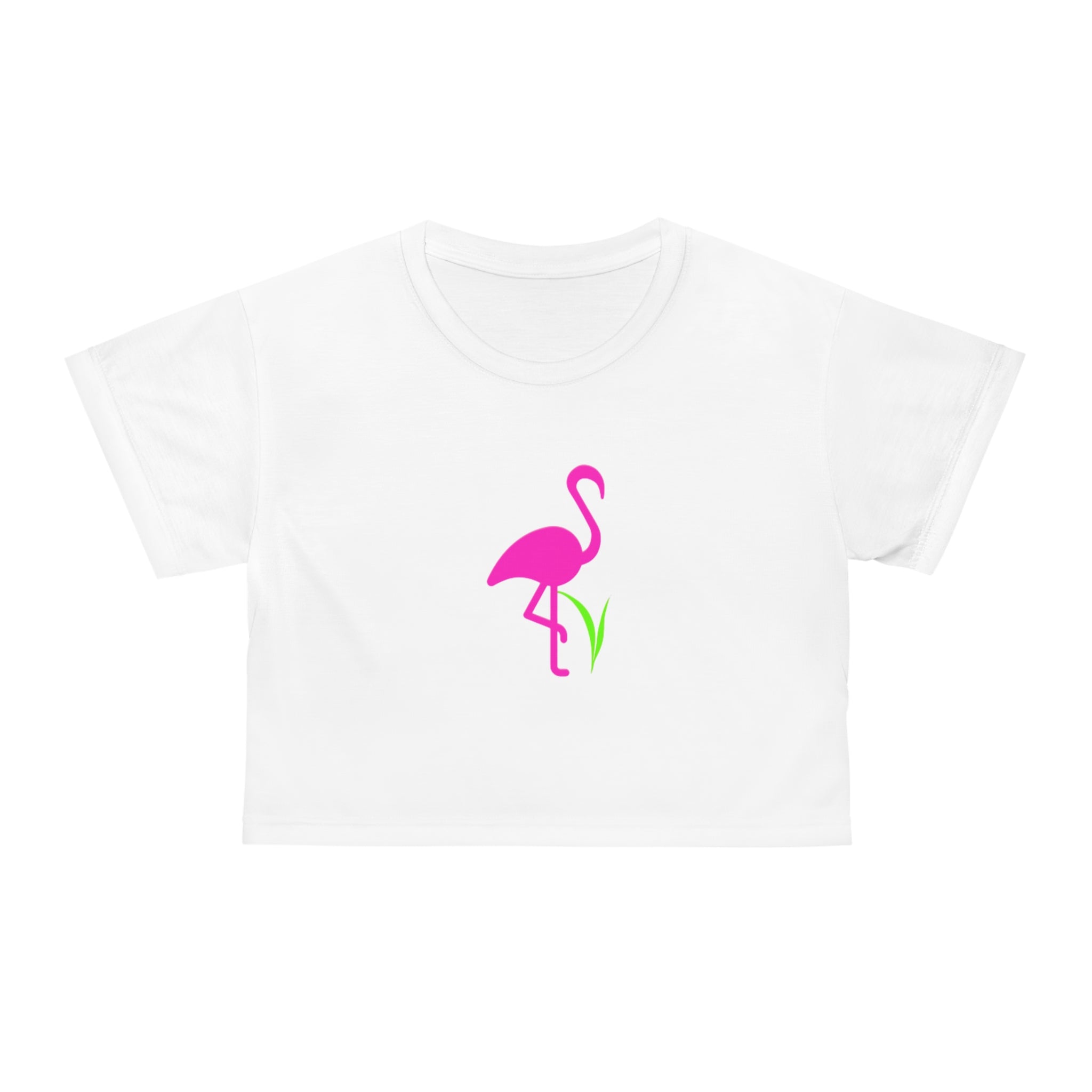Flamingo Crop Tee, Summer Vibes Top, Cute Beachwear, Vacation Outfit, Casual Streetwear
