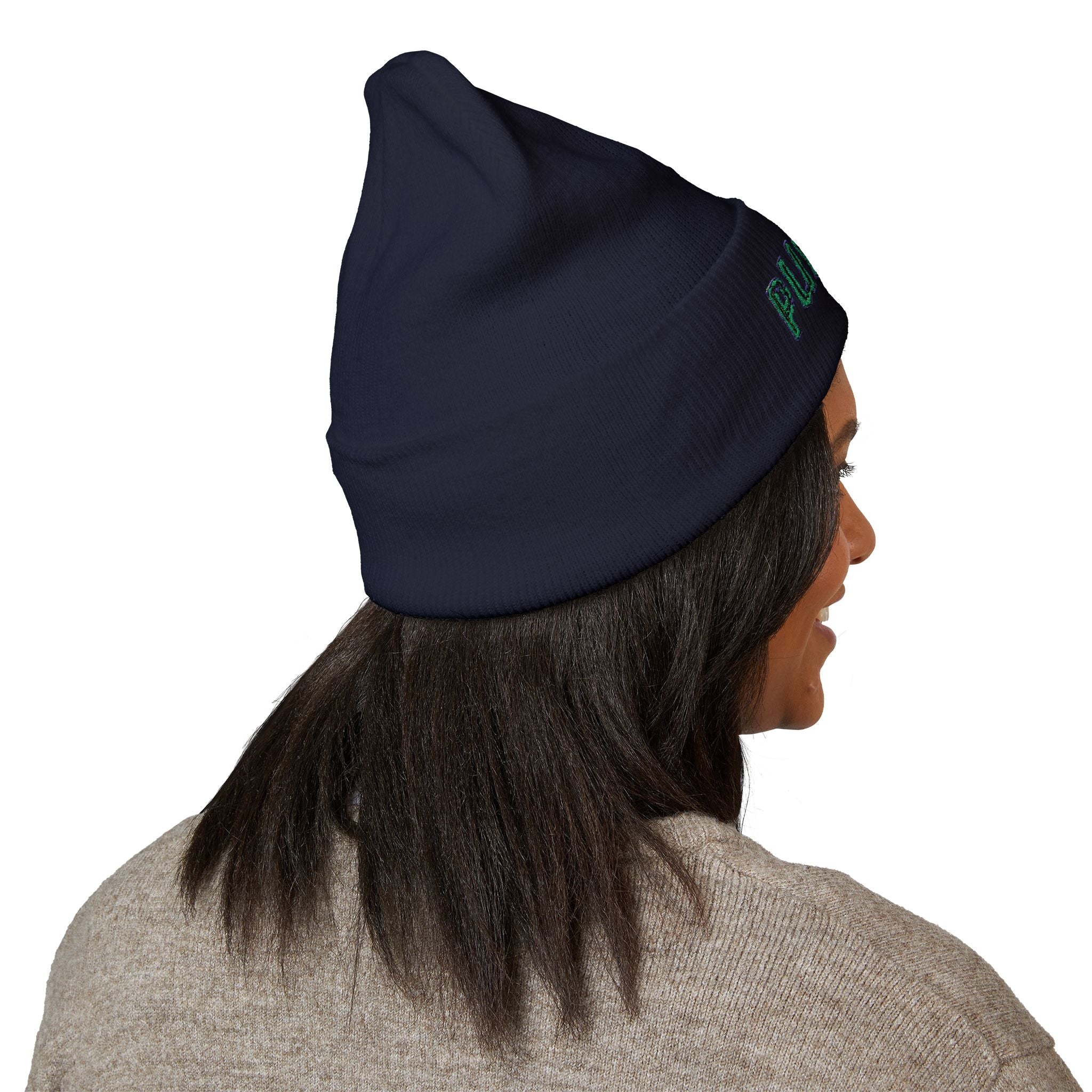 Embroidered Pushup Cuffed Beanie - Stylish Winter Accessory