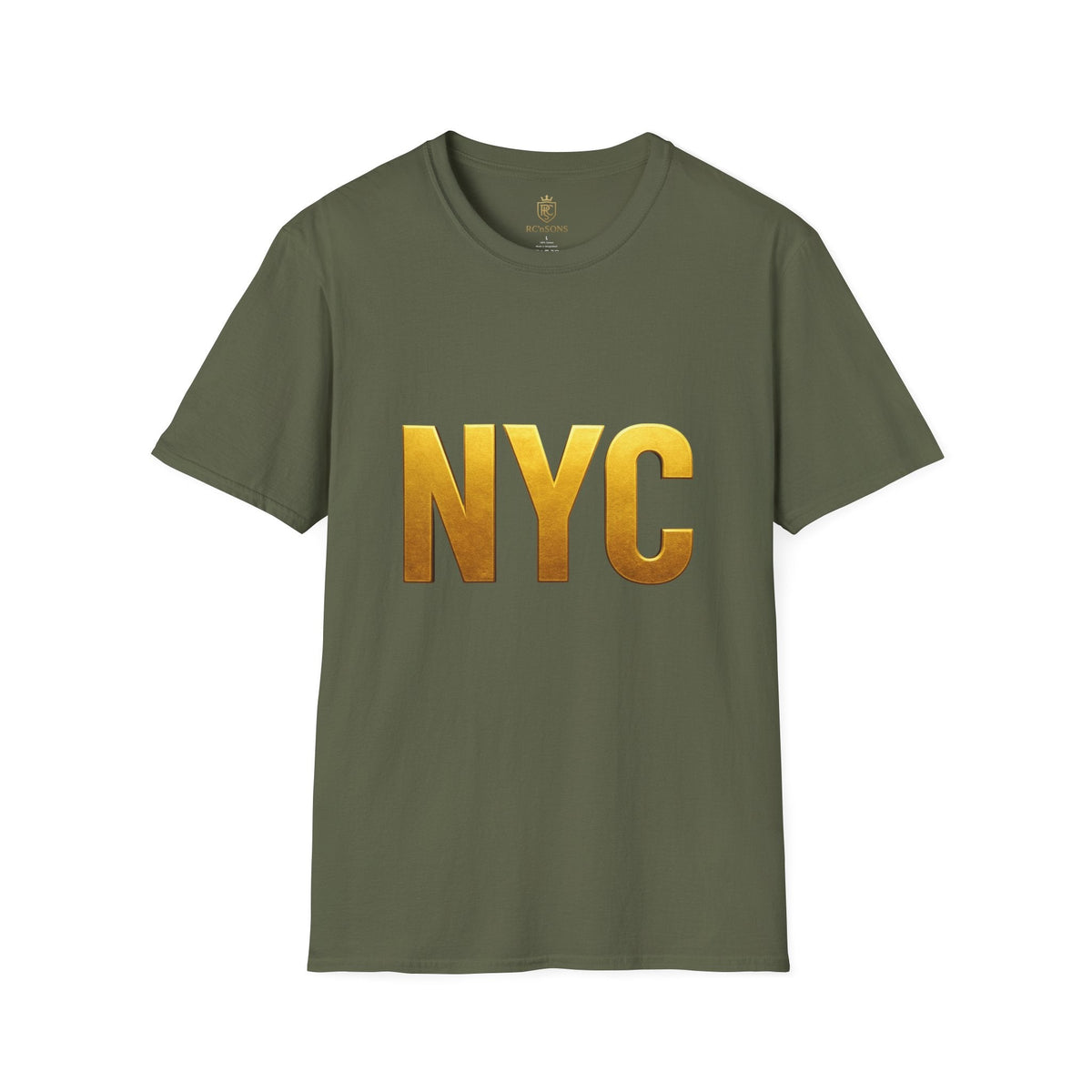 NYC Gold Foil Unisex T-Shirt, Trendy NYC Graphic Tee, Casual Urban Wear, Perfect Gift for Travelers, Stylish Streetwear, Birthday or Holiday Printify